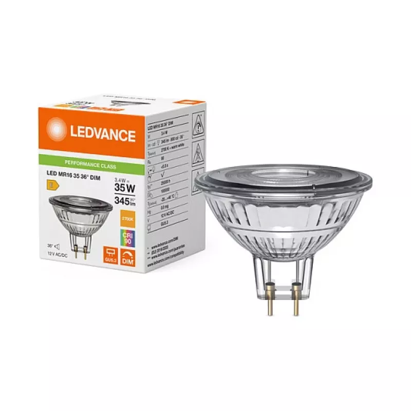 LEDVANCE PARATHOM MR16 LED heijastin 3.4W 2700K GU5.3 himmennettävä 36° 230lm