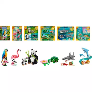 LEGO Creator Wild Animals -paketti 3-in-1 rakennussarja (1171 osaa)