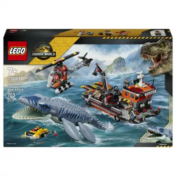 LEGO Jurassic World 77983 Mosasaurus Dinosaur Boat Attack (280 osaa, 3 minifiguuria, 7-vuotiaasta)