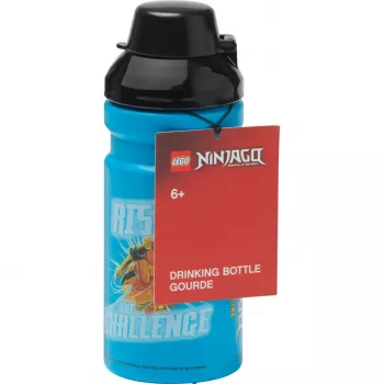 LEGO NINJAGO juomapullo 390 ml sininen silikonikaatonokalla ja puoliläpinäkyvällä kannella PP/silikoni