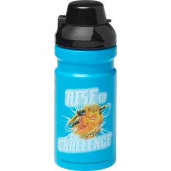 LEGO NINJAGO juomapullo 390 ml sininen silikonikaatonokalla ja puoliläpinäkyvällä kannella PP/silikoni