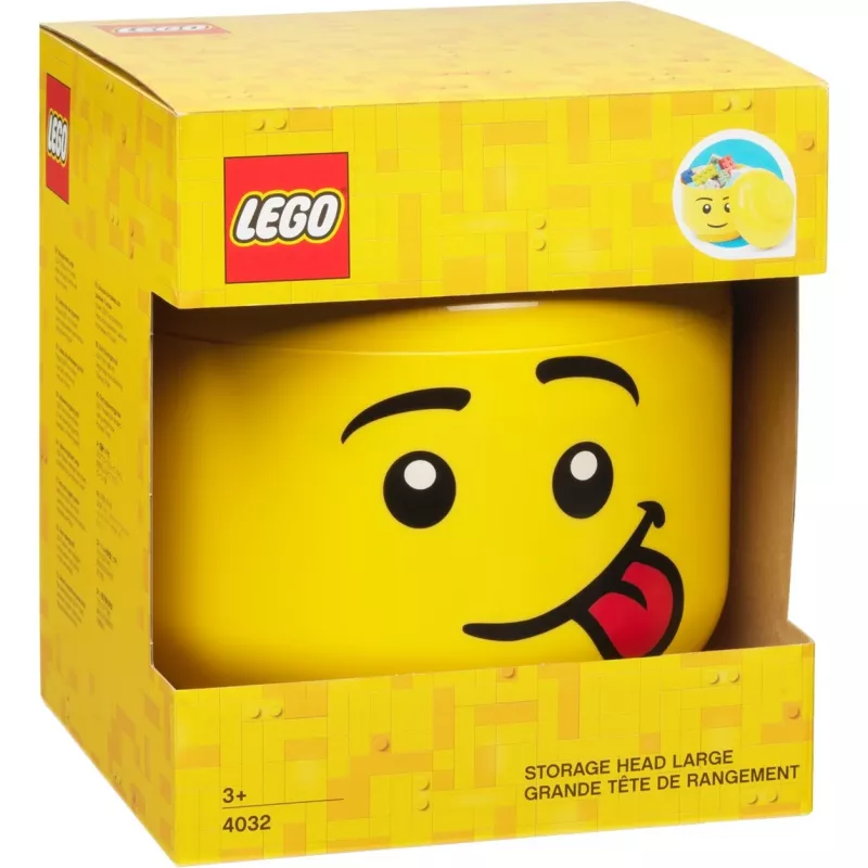 LEGO Storage Head Silly Large Yellow 8.5L Minifigure Head -säilytysastia