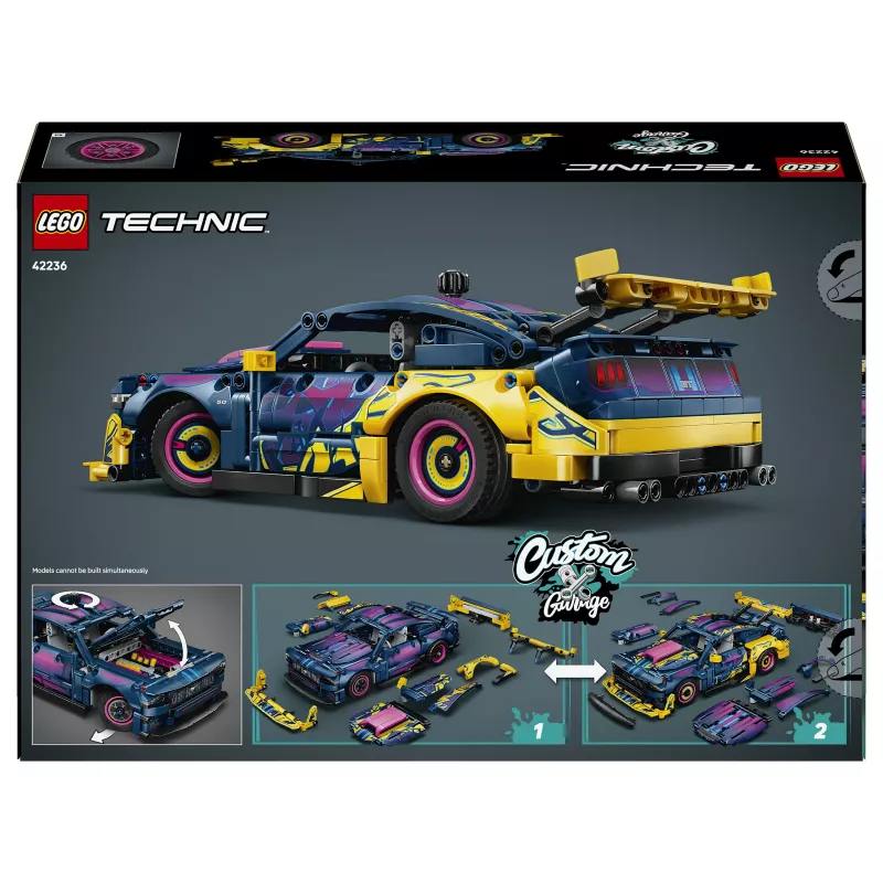 LEGO Technic 42236 Ford Mustang GT viritysverstas, autorakennussarja, 973 osaa, V8-mäntämoottori, 10+ vuotta