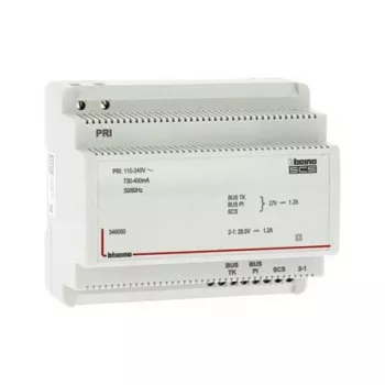 Legrand BTicino 346050 DIN-kiskokiinnitteinen virtalähde videoadapterilla – 27V DC 600mA, 6TE