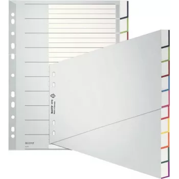 Leitz A4 blanko-välilehdet, polypropyleeni, harmaa, 10-osainen, yleisreikä 1270