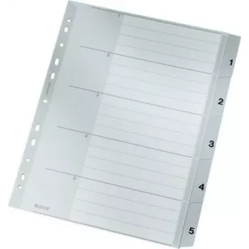 LEITZ A4 Extra Wide PP välilehdet 1-5, harmaa kirjoitettavalla kansilehdellä 1283-00-85