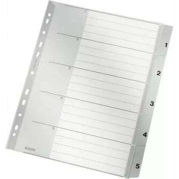 LEITZ A4 Extra Wide PP välilehdet 1-5, harmaa kirjoitettavalla kansilehdellä 1283-00-85