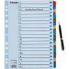 Esselte A4 Mylar A-Z -hakemistovälilehdet, 20-osainen, monivärinen (100167)
