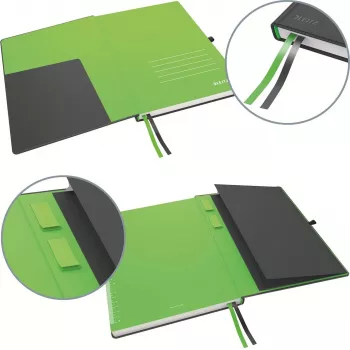 LEITZ Complete muistikirja, iPad-koko, ruudullinen, 80 arkkia 96 g/m² norsunluupaperia, nahkajäljitelmä, musta 4473-00-95
