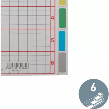 LEITZ erittäin vahva pahvirekisteri, blanko, A5, 6-osainen, harmaa 230 g/m², merkittävä kansilehti ruudukkopainatuksella 4355-00-85