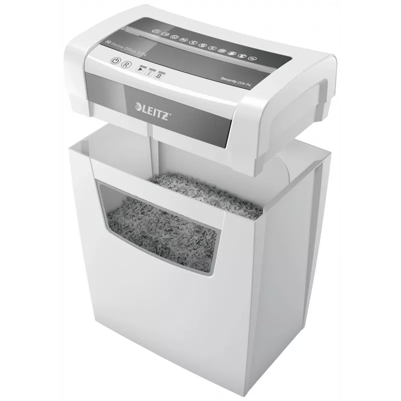 LEITZ IQ Home Office S P-4 silppusilppuri, 8 arkkia, 10 L, valkoinen (80360000)