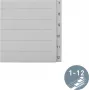 LEITZ Manila-rekisteri, numeerinen 1-12, A4 extra leveä, harmaa, 12-osainen, 100 g/m², 80 mm rei'itys, vahvistetut reiät 1233-00-85