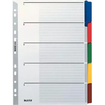 LEITZ Mylar kartonki-rekisteri, blanko, A4, 5-osainen, harmaat välilehdet, 160 g/m², merkittävällä kansilehdellä 4320-00-00