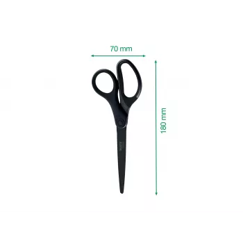 Leitz Titanium Quality -sakset 180 mm, ruostumattomat terät titaanipinnoitteella, ergonomiset Soft-Grip-kahvat, musta/punainen, paperille ja kankaalle 5419-60-95