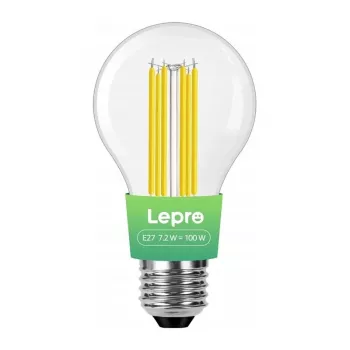 LEPRO 100094-WW-EU E27 filamentti-LED-lamppu, 7,2 W (100 W vastaava), 1521 lm, 2700K lämmin valkoinen, energialuokka A