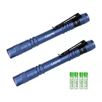 LEPRO 120023L-BU-2 LED-taskulamppu, 1000 lumenia, zoomattava, IPX4, 2 kpl:n pakkaus, musta
