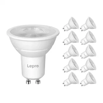 LEPRO 200084-WW-EU-10 GU10 himmennettävä LED-lamppu, 4,5 W, 345 lm, 2700 K, 38°, 10 kpl:n pakkaus