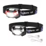 LEPRO 3200008-2 LED-otsalamppu, 2 kpl:n pakkaus, 300 lumenia, ladattava, IPX4, musta