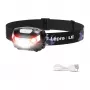 LEPRO 3200008 ladattava otsalamppu liiketunnistimella, 300 lumenia, IPX4, 6 tilaa, musta