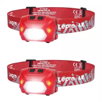 LEPRO 320014-R-2 USB-ladattava LED-otsalamppu, 300 lm, 2 kpl:n pakkaus