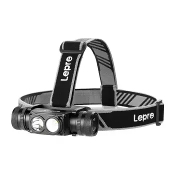 LEPRO 320018 ladattava LED-otsalamppu liiketunnistimella, 1000 lumenia, USB-C-lataus, IPX4