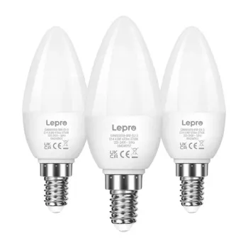 LEPRO 600059-WW-EU-3 LED-lamppu E14 C37 4,2W (vastaa 40W) 470lm 2700K lämmin valkoinen 250° valokeila 3 kpl:n pakkaus