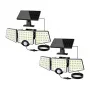 LEPRO 640005-DW-2 aurinko-liiketunnistinvalaisin, 2 kpl:n pakkaus, 600 lumenia, 6500K kylmä valkoinen, IP65 vedenpitävä, 3 tilaa, seinäasennus