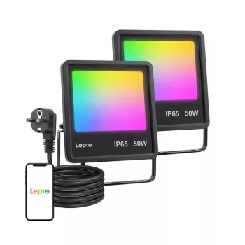 Lepro F1 50W LED-valonheitin IP65 5000Lm 5000K päivänvalo seinäasennus