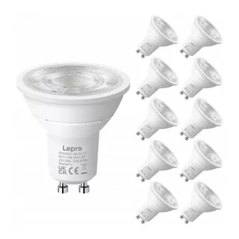 LEPRO GU10 LED-lamppu 3,6W 345lm 6500K päivänvalkoinen 38° valokeila 10 kpl:n pakkaus
