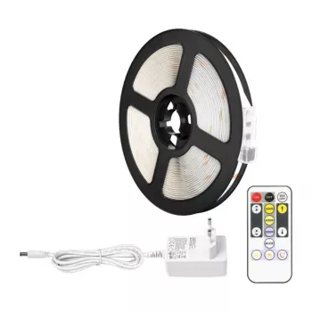 LEPRO PR410049-DWW-EU RGB LED-nauha, 5 m, 150 LEDiä, 24 painikkeen IR-kaukosäädin, himmennettävä, itseliimautuva, 12V, sisäkäyttöön