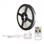 LEPRO PR410049-DWW-EU RGB LED-nauha, 5 m, 150 LEDiä, 24 painikkeen IR-kaukosäädin, himmennettävä, itseliimautuva, 12V, sisäkäyttöön