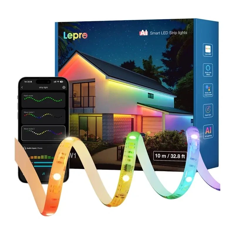Lepro SW1 10 m Wi-Fi Bluetooth RGBIC LED-nauha