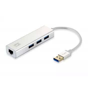LevelOne Gigabit-sovitin USB-A 3.0 - RJ45 + 3x USB-A 3.0 1Gbps