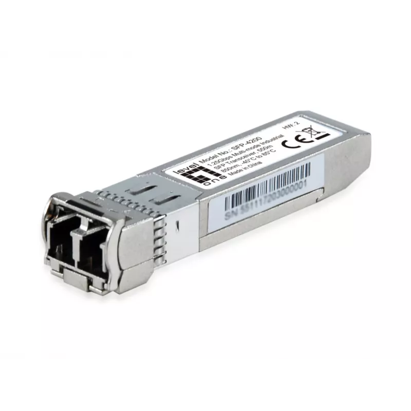LevelOne SFP lähetin-vastaanotin 1.25Gbps, monimuoto, duplex LC, 850nm, 550m