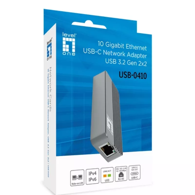 LevelOne USB-0410 USB 3.2 Gen 1 Type-A - Gigabit Ethernet -sovitin