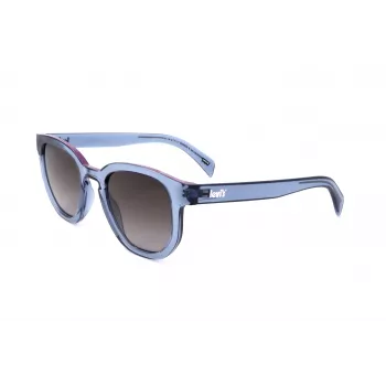 LEVI'S LV-1022-S-PJP unisex suorakaiteen muotoiset aurinkolasit - Havana-asetaattikehykset, vihreät polarisoidut linssit, 51 mm
