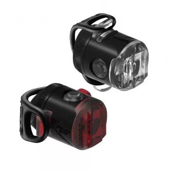 Lezyne LED-valosarja USB-pari – 200 lumenia edessä & 10 lumenia takana, IPX7, sisäänrakennettu USB-lataus