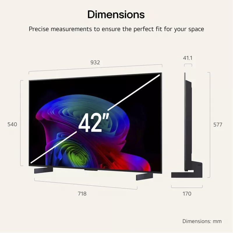 LG Electronics OLED42C6ELB 42 tuuman 4K OLED-televisio, musta, 120 Hz, triple-viritin, webOS Smart TV