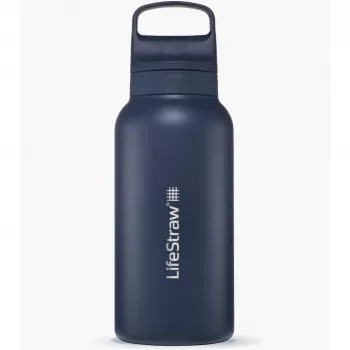 LifeStraw Go 2.0 ruostumaton teräs vesipullon suodatin 1L - Ägäisches Meer