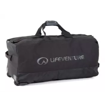 Lifeventure 120L retkeilylaukku pyörillä ja All-Terrain-pyörillä, musta