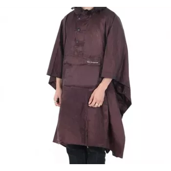 Lifeventure vedenpitävä poncho mustaherukka – ripstop-nylonia, huppu