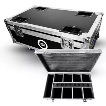 LIGHT4ME ACCU PAR 6x10W CASE 8IN1 lentokotelo ja 8x LED PAR valonheitintä