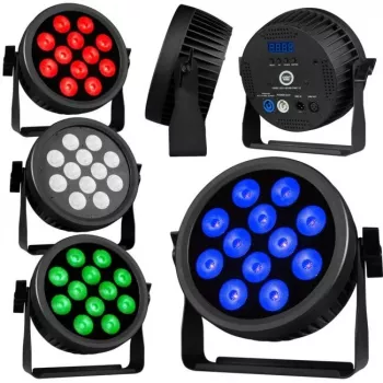 LIGHT4ME CREE ALU QUAD PAR 12 PAR-valaisin - 12x10W RGBW LED, DMX512, musta