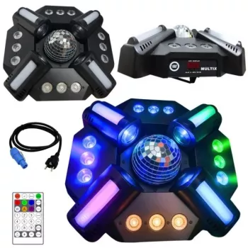 LIGHT4ME MULTIX 3-in-1 LED-monitehostevalo (Derby, Strobe, Laser)