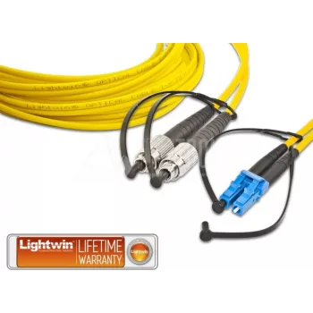 Lightwin LDP-09 FC-LC 3.0 OS2 Single-Mode Duplex kuitu-patchkaapeli, 3m, keltainen LSZH, FC-LC UPC