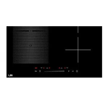 LIN LI-B47221 7200 W induktioliesi – 4 vyöhykettä kalusteeseen asennettava keraaminen lasikeraaminen liesi, kosketusohjaus, booster, ajastin, musta