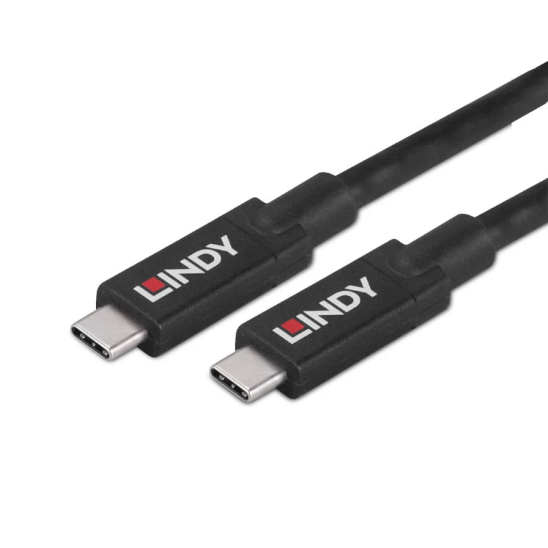 Lindy 43439 USB 3.2 Gen 2 USB-C - USB-C aktiivikaapeli, 8 m, 10 Gbps, 8K60, 100 W PD