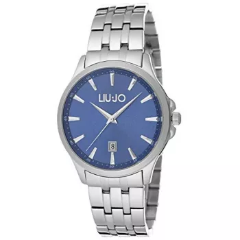 LIU JO MAN TLJ1081 kvartsi-analoginen kello 40 mm sininen kellotaulu hopeinen verkko ranneke