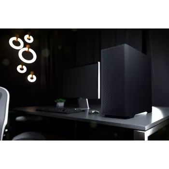 LOGIC AT-DART-PRO-SOLI-10 DART PRO SOLID MIDI-tornikotelo, musta, USB-C, ATX, teräspaneeli ilman karkaistua lasia