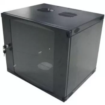 LogiLink 19 tuuman seinäkotelo yksiosainen 9U, Flat-Pack, musta